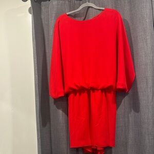 Trina Turk Vibrant Red Long Sleeve Dress